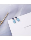 MENGJIQIAO 2019 gorąca sprzedaż 30 styl niebieski kolor moda eleganckie geometryczne Dangle kolczyki dla kobiet śliczne Pendient