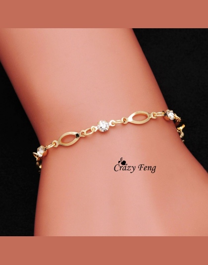 Hurtownie Złota-kolor Kryształowe bransoletki przyjaźni bransoletki dla kobiet prezent