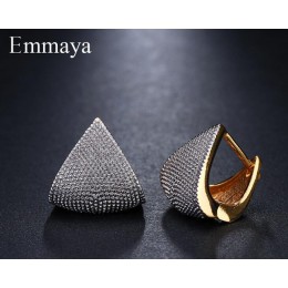 Emmaya marka wyjątkowa moda Two Tone oryginalność geometryczne biżuteria kolczyki dla kobiety urok Wedding Party prezent