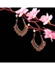 TopHanqi indyjska biżuteria metalowe kolczyki vintage z chwostem 2018 moda Boho antyczne etniczne srebrny spadek kolczyki dla ko
