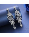 Mecresh srebrny kolor kryształowe kolczyki ślubne spadek dla kobiet koreański mody Rhinestone dla nowożeńców długie kolczyki biż