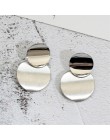 EK501 gorąca sprzedaż proste Hollow metalowy okrągły wisiorek kolczyki dla kobiet geometryczne koło Dangle kolczyki biżuteria hu