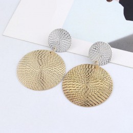 Ufavoirte New Fashion geometryczne kwadratowe okrągłe monety kolczyki dla kobiet moda Punk Gold Indian długie kolczyki wiszące b