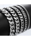 Bransoletka dla kobiet mężczyzn Curb kubański Link łańcuch ze stali nierdzewnej mężczyzna kobiet bransoletki łańcuchy Davieslee 