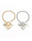 Big Love Heart Charms bransoletki dla kobiet złoty kolor srebrny Bileklik bransoletka i bransoletka biżuteria europa biżuteria w