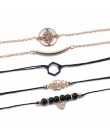 DIEZI czeski czarne koraliki łańcucha bransoletki bransoletki dla kobiet moda serce kompas kolor złoty łańcuch bransoletki zesta