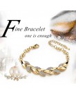 TOUCHEART pleciony złoty kolor liść bransoletki i bransolety z kamieniami luksusowe kryształowe bransoletki dla kobiet biżuteria