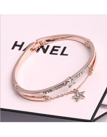 Luksusowe znane marki biżuteria różowe złoto bransoletki ze stali nierdzewnej i bransolety kobiet serce na zawsze bransoletka lo