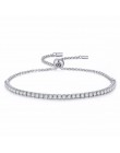Moda 925 Sterling Silver regulowany Charm bransoletki z musujące jak kryształ cyrkon dla kobiety biżuteria prezent