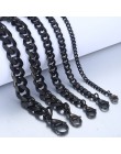Spersonalizowane 3-11mm bransoletka męska czarny ze stali nierdzewnej kubański link Chain bransoletki biżuteria męska prezenty h