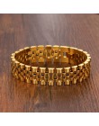 Luksusowe złoty kolor bransoletka ze stali nierdzewnej 200mm opasek na rękę mężczyźni biżuteria bransoletki bransoletki prezent 