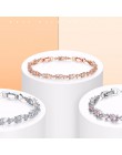 BAMOER 6 kolory luksusowych wzrosła złoty kolor Chain Link bransoletka dla kobiet panie lśnienie AAA Cubic cyrkon kryształ biżut