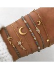 DIEZI czeski szary różowy Rope Chain bransoletki bransoletki dla kobiet gwiazda Ocean księżyca kolor serce Charm bransoletki zes