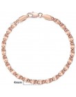 Spersonalizowane bransoletki dla kobiet mężczyzn 585 Rose złota Curb ślimak Link Chain bransoletki damskie Hot Party biżuteria p