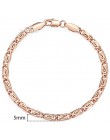 Spersonalizowane bransoletki dla kobiet mężczyzn 585 Rose złota Curb ślimak Link Chain bransoletki damskie Hot Party biżuteria p