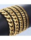 Spersonalizowane kobiet męska bransoleta ze stali nierdzewnej kubański link Chain bransoletki złoty kolor srebrny modna biżuteri