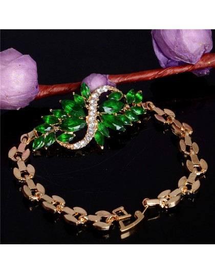 MISANANRYNE luksusowa biżuteria ślubna kolor złoty łańcuch bransoletka dla kobiet wysokiej jakości Cubic cyrkon bransoletki