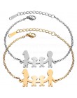 UZone marki amulet ze stali nierdzewnej bransoletki bransoletki dla rodzina kobiety mężczyźni tata córka syn złoty kolor biżuter
