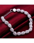 2018 nowy srebrny kolor biżuteria Hollow Out koralik modna bransoletka dla kobiet pulseras mujer bransoletki bransoletka pulsera