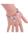 Antyczne oryginalne w kształcie serca zamek kluczowy uroku bransoletki dla kobiet paciorki szklane marki bransoletka i bransolet