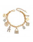LongWay serca Beetle Charm bransoletki bransoletki dla kobiet złoty kolor bransoletka austriacki kryształ łańcuch Pulseras SBR14