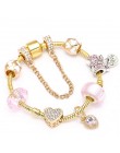 BAOPON znane marki biżuteria Charm bransoletka dla kobiet z miłości serca grzywny bransoletka złote bransoletki Pulseras Mujer D