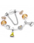 BAOPON srebrny zawieszka w kształcie węża bransoletka z Mickey emalia koraliki grzywny bransoletki i Bangle dla kobiet biżuteria