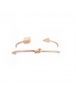 2 sztuk/zestaw czeski bransoletka w stylu retro moda minimalistyczny strzałka wiązane otwarcie bransoletka damska Party biżuteri