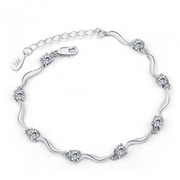Moda Cubic cyrkon kryształ bransoletka dla kobiet 2017 najnowszy miłość prezent w stylu Vintage posrebrzane bransoletka bransole