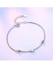 Anenjery proste moda 925 bransoletki ze srebra wysokiej próby kwadrat gwiazda koraliki Box Chian bransoletki i Bangles dla kobie