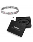 RainSo kobiet bransoletka błyszczące kryształ ze stali nierdzewnej moda zdrowie biżuteria magnetyczna Hologram bransoletka Charm