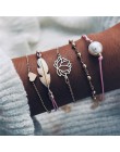 17 KM czeski serce kamień Tassel bransoletki zestaw dla kobiet Bijoux Vintage Charm bransoletka bransoletki 2019 kobiet Boho biż