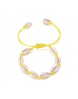 Złoty kolor Cowrie Shell bransoletki dla kobiet delikatne liny łańcuch koraliki na bransoletkę Charm bransoletka czeski plaża bi