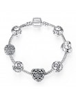 Oryginalny tybet srebrny kryształ cztery liść koniczyny bransoletka ze szklanymi koralikami ze szkła Murano Charm bransoletka Ba