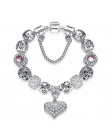 ELESHE luksusowe marki kobiety bransoletka srebrny kolor kryształ Charm bransoletka dla kobiet DIY 925 koraliki bransoletki i Ba
