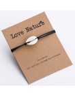 Pipitree Love natura powłoki Charm bransoletka papier pakowy karta życzeń prezent Handmade czerwony ciąg bransoletki dla kobiet 