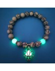 Naturalne kamienie świecące świecące w ciemności kwiat lotosu wisiorek kształtowany bransoletka dla kobiet joga modlitwa buddyzm