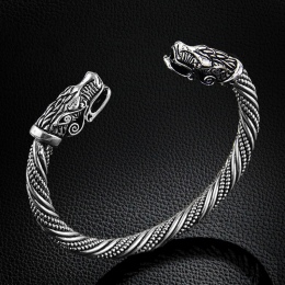 LAKONE Nastolatek Wilk Szef Bransoletka Indyjska Biżuteria Akcesoria Mody Viking Bransoletka Mężczyzn Wristband Mankietów Branso