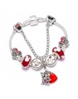 Boosbiy Dropshipping śliczne Mickey Minnie Charm bransoletka dla kobiet dzieci z srebrny łańcuszek żmijka łańcuch marka bransole