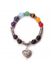 DIEZI nowych mężczyzna kobiet 7 Chakra bransoletki bransoletki kolory mieszane kryształy terapeutyczne kamień czakra Mala serce 