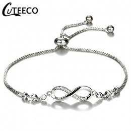 CUTEECO europejska moda Lady Charms bransoletka cyrkonia marka bransoletka nieskończoność bransoletki dla damska biżuteria na pr