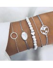 DIEZI czeski ręcznie splot serce długie Tassel bransoletka ustawia kobiety 2018 nowy szary Rope Chain bransoletki biżuteria prez