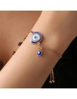 Turecki niebieski kryształ Evil Eye bransoletki dla kobiet Handmade złote łańcuchy szczęście biżuteria bransoletka kobieta biżut