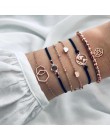 DIEZI czeski ręcznie splot serce długie Tassel bransoletka ustawia kobiety 2018 nowy szary Rope Chain bransoletki biżuteria prez