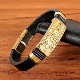 XQNI prawdziwej skóry bransoletka złoty kolor łatwy hak Totem/geometryczny/Scorpion wzór luksusowe biżuteria na urodziny błogosł