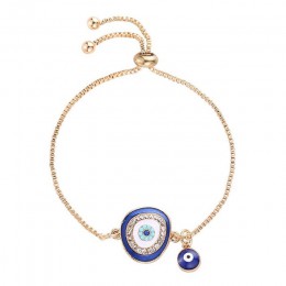 Turecki niebieski kryształ Evil Eye bransoletki dla kobiet Handmade złote łańcuchy szczęście biżuteria bransoletka kobieta biżut