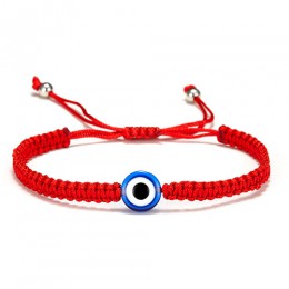 5 styl ręcznie pleciony szczęście czerwony łańcuch Charm bransoletka kobiety mężczyźni niebieski Evil Eye okrągłe koraliki brans