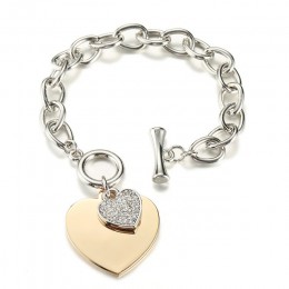 Shefly Love Heart Charm bransoletki dla kobiet złoty kolor srebrny Bileklik bransoletka i bransoletka biżuteria europa American 
