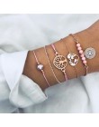 Boho Charm bransoletki i zestaw bransoletek dla kobiet w stylu Vintage bransoletka z paciorkami moda wielowarstwowe Pulseras akc