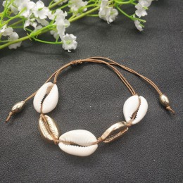 10 styl złoty kolor srebrny z muszli Cowrie bransoletki dla kobiet czeski naturalne powłoki CharmBracelet moda lato plaża biżute
